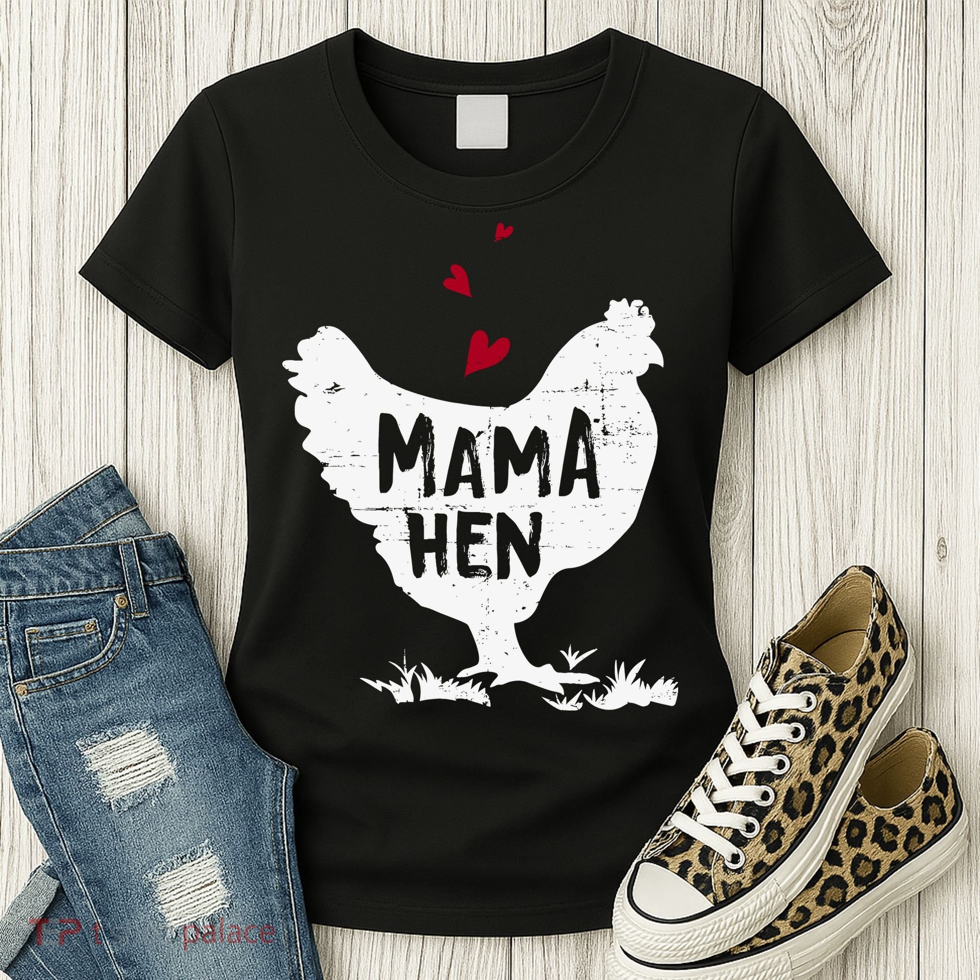 Mama Hen Chicken Funny Farmer Hen Chicken Mama Women's T-Shirt