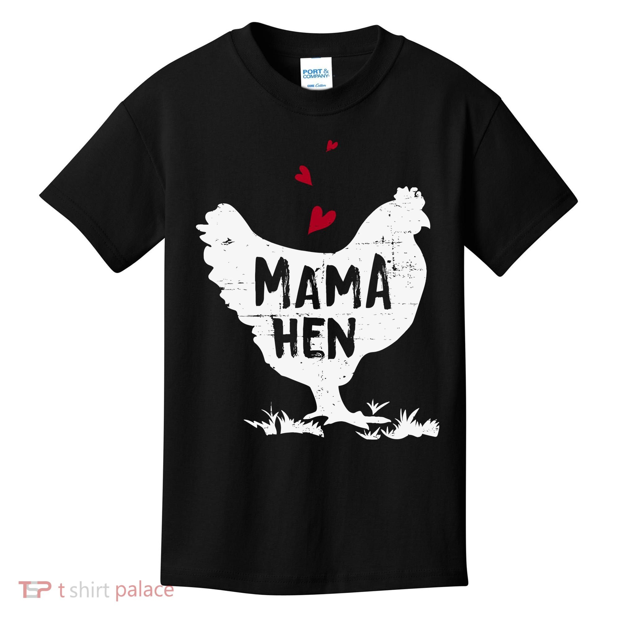 Mama Hen Chicken Funny Farmer Hen Chicken Mama Kids T-Shirt