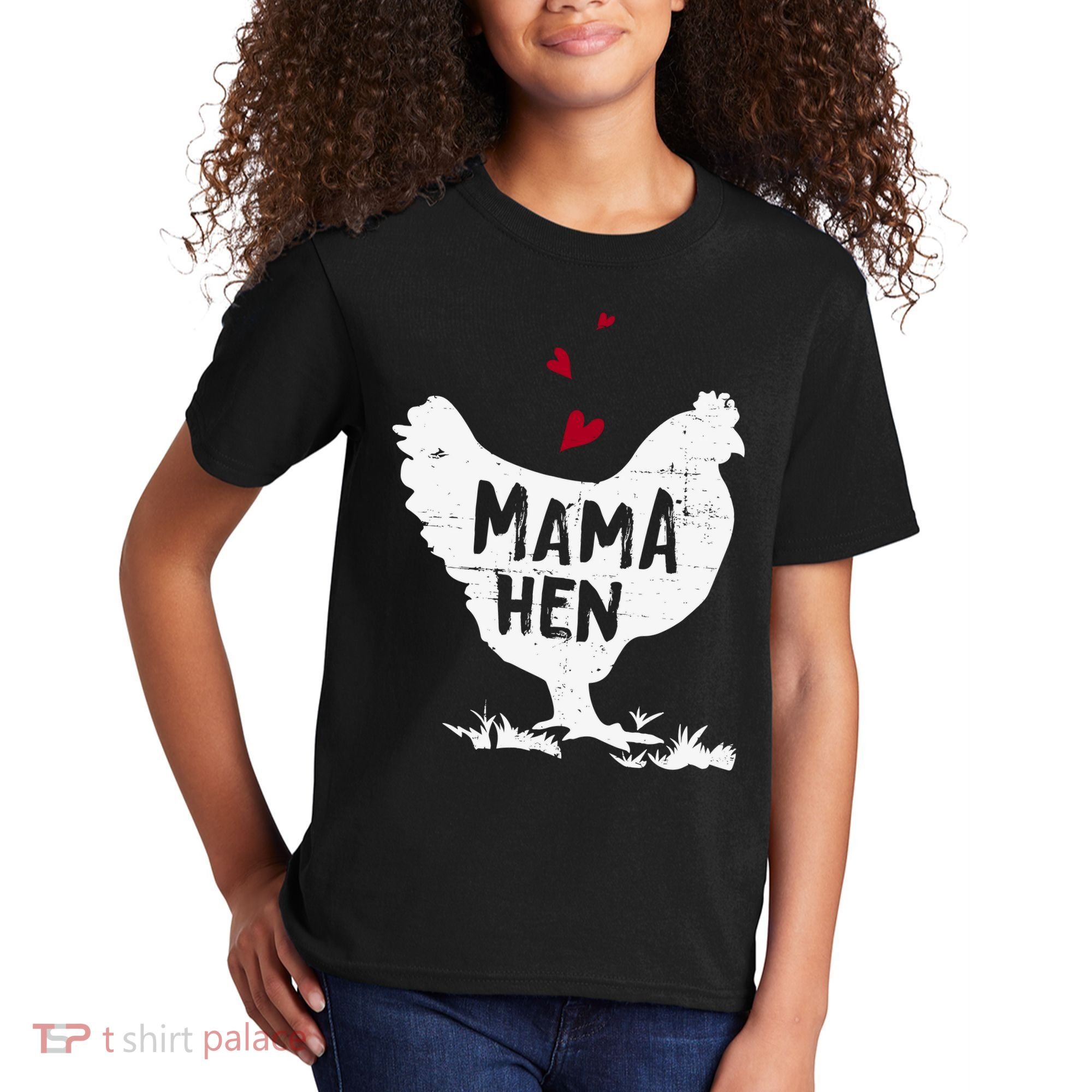 Mama Hen Chicken Funny Farmer Hen Chicken Mama Kids T-Shirt