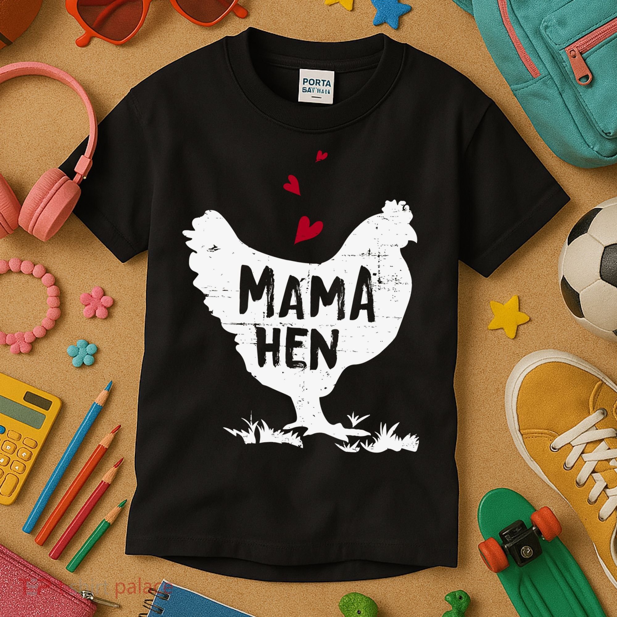 Mama Hen Chicken Funny Farmer Hen Chicken Mama Kids T-Shirt