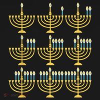 Menorah Hanukkah Challah Days Funny Pajama Family Matching Ornament thumb 1