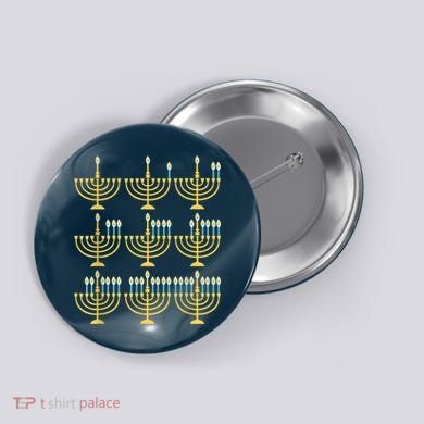 Menorah Hanukkah Challah Days Funny Pajama Family Matching Button