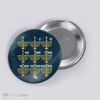 Menorah Hanukkah Challah Days Funny Pajama Family Matching Button thumb 0