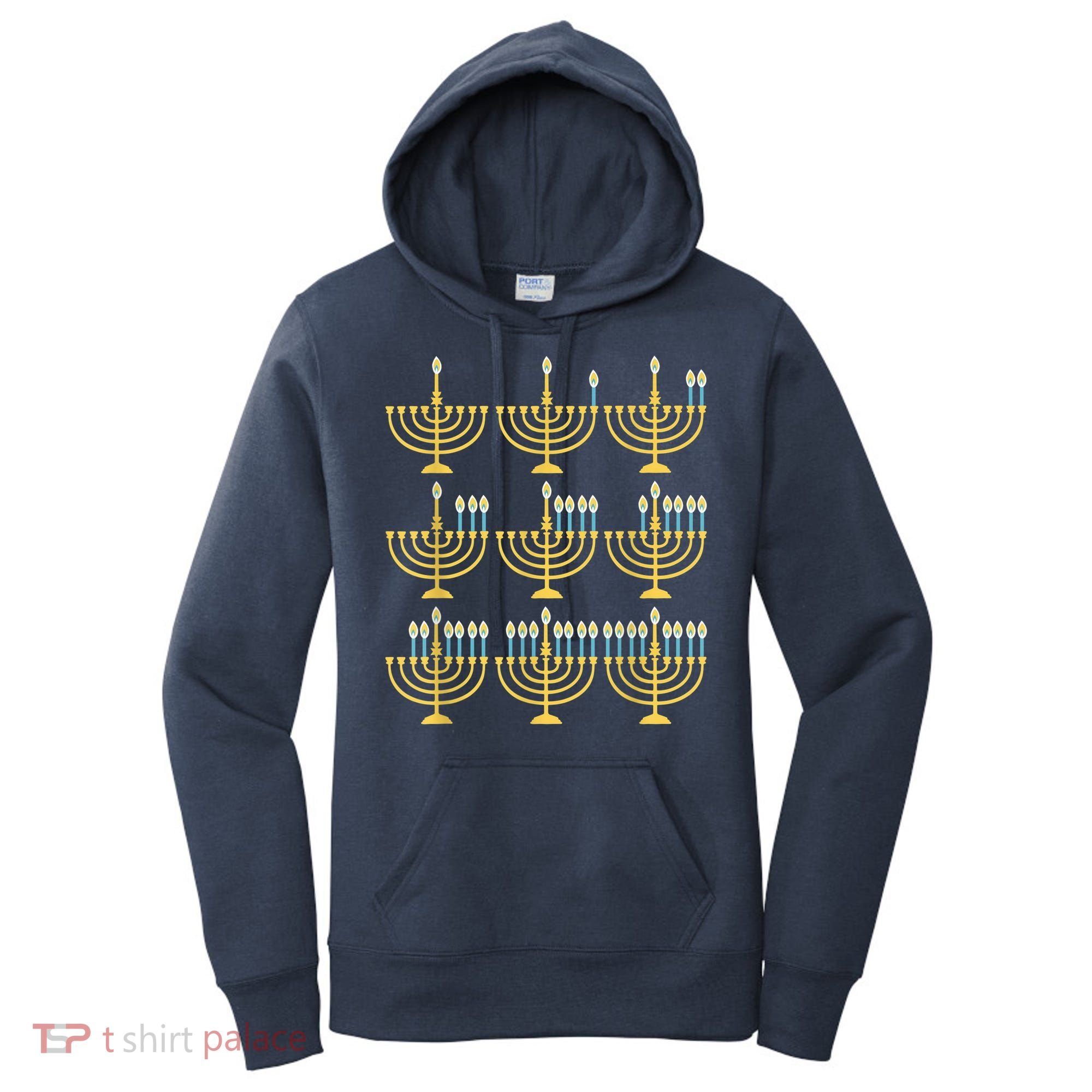 Menorah Hanukkah Challah Days Funny Pajama Family Matching Women's Hoodie