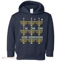 Menorah Hanukkah Challah Days Funny Pajama Family Matching Toddler Hoodie thumb 0