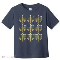 Menorah Hanukkah Challah Days Funny Pajama Family Matching Toddler T-Shirt thumb 0