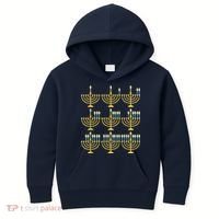 Menorah Hanukkah Challah Days Funny Pajama Family Matching Kids Hoodie thumb 0