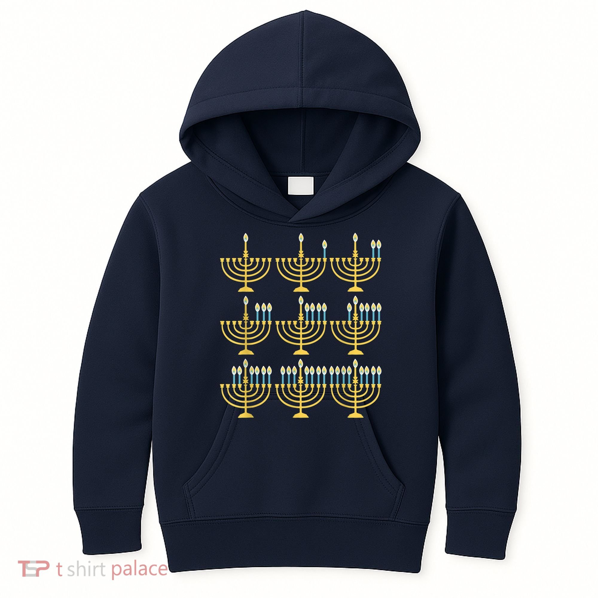 Menorah Hanukkah Challah Days Funny Pajama Family Matching Kids Hoodie