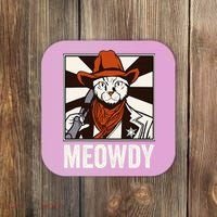 Meowdy Howdy Cat Kitten Country Western Yeehaw Coaster thumb 0