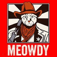 Meowdy Howdy Cat Kitten Country Western Yeehaw Santa Hat thumb 1