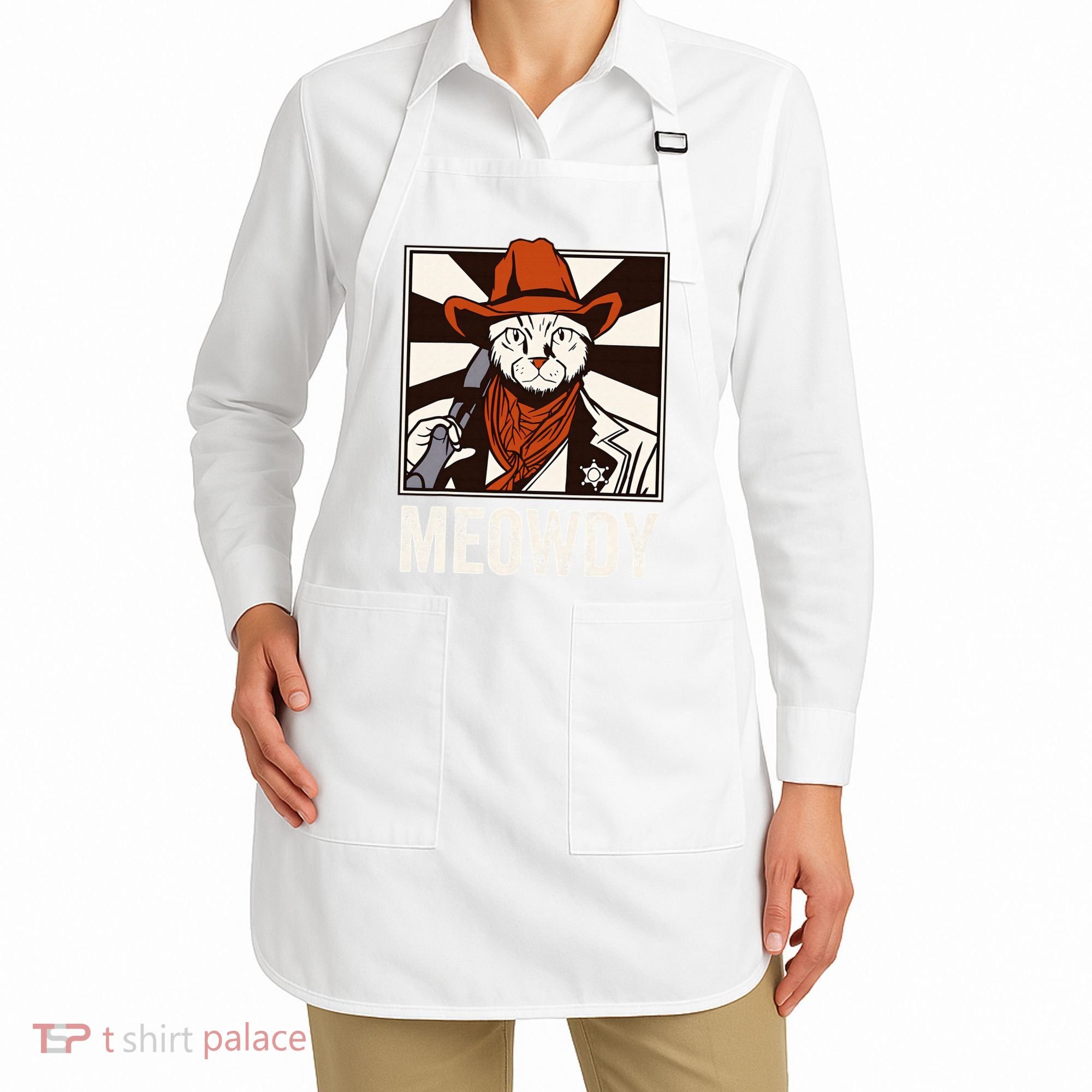 Meowdy Howdy Cat Kitten Country Western Yeehaw Apron