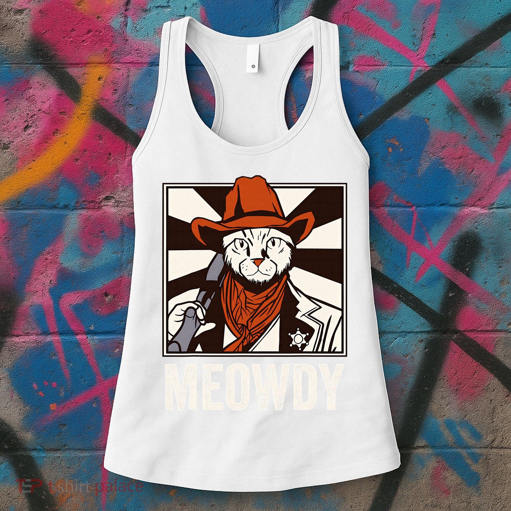 Meowdy Howdy Cat Kitten Country Western Yeehaw Women's Tank Top