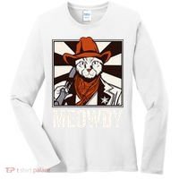 Meowdy Howdy Cat Kitten Country Western Yeehaw Women's Long Sleeve Shirt thumb 0