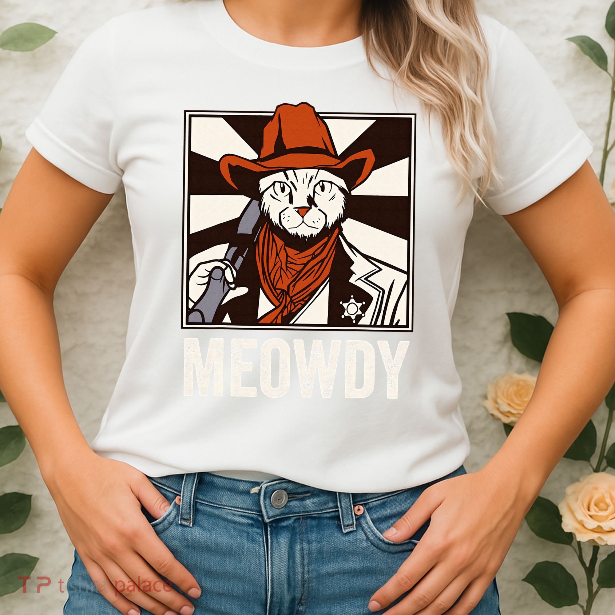 Meowdy Howdy Cat Kitten Country Western Yeehaw Women's T-Shirt