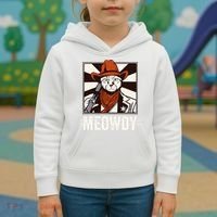 Meowdy Howdy Cat Kitten Country Western Yeehaw Kids Hoodie thumb 3