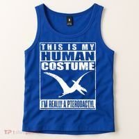 My Human Costume I'm A Pterodactyl Halloween Dinosaur Gift Tank Top thumb 2