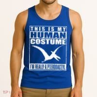 My Human Costume I'm A Pterodactyl Halloween Dinosaur Gift Tank Top thumb 3