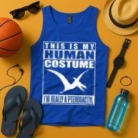 My Human Costume I'm A Pterodactyl Halloween Dinosaur Gift Tank Top thumb 4