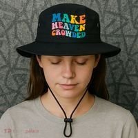 Make Heaven Crowded Bible Verse Gift Bucket Hat thumb 3