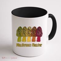 Mushroom Hunter Cute Gift Fun Morel Hunting Distressed Look Gift Coffee Mug thumb 1