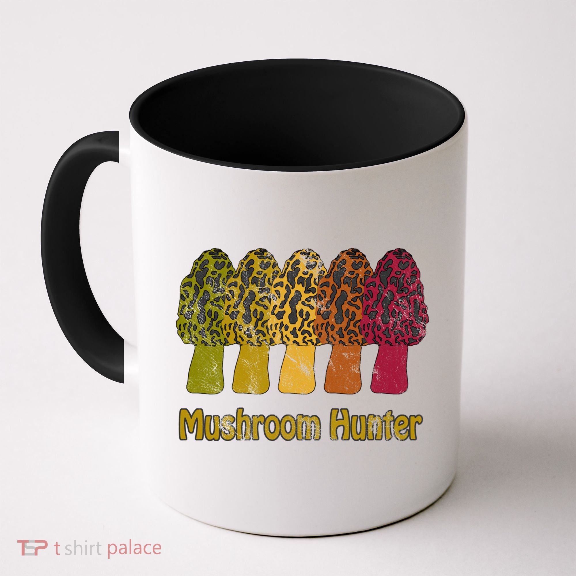 Mushroom Hunter Cute Gift Fun Morel Hunting Distressed Look Gift Coffee Mug