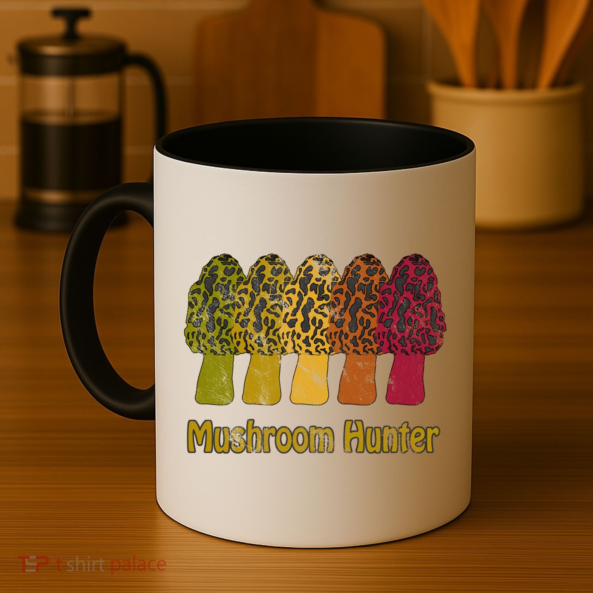 Mushroom Hunter Cute Gift Fun Morel Hunting Distressed Look Gift Coffee Mug