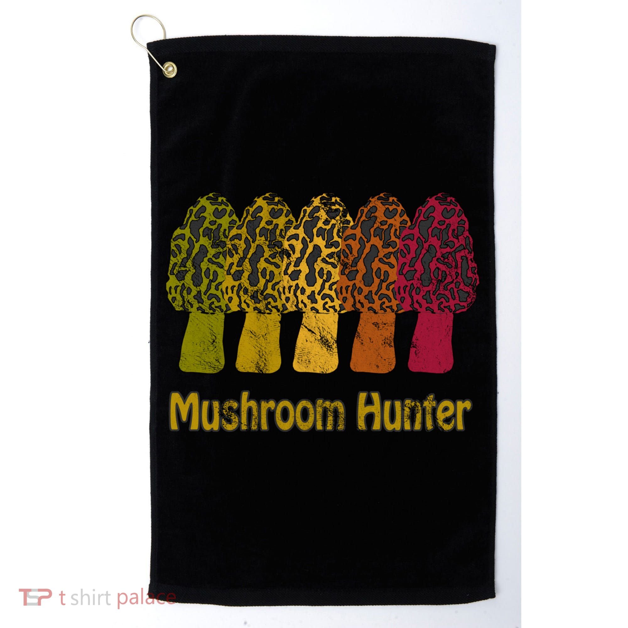 Mushroom Hunter Cute Gift Fun Morel Hunting Distressed Look Gift Golf Towel