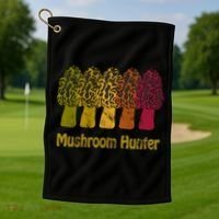 Mushroom Hunter Cute Gift Fun Morel Hunting Distressed Look Gift Golf Towel thumb 1