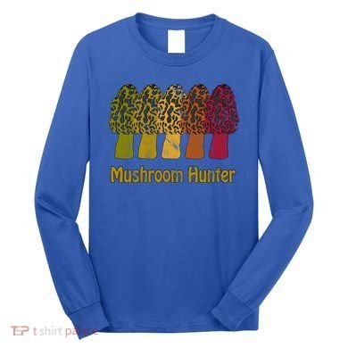 Mushroom Hunter Cute Gift Fun Morel Hunting Distressed Look Gift Long Sleeve Shirt