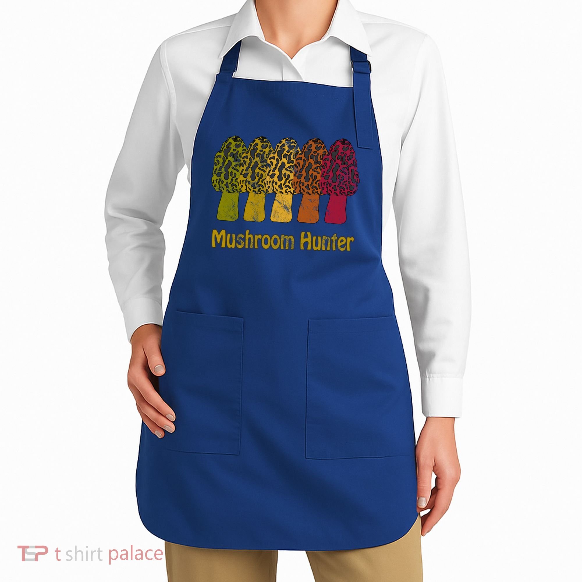 Mushroom Hunter Cute Gift Fun Morel Hunting Distressed Look Gift Apron