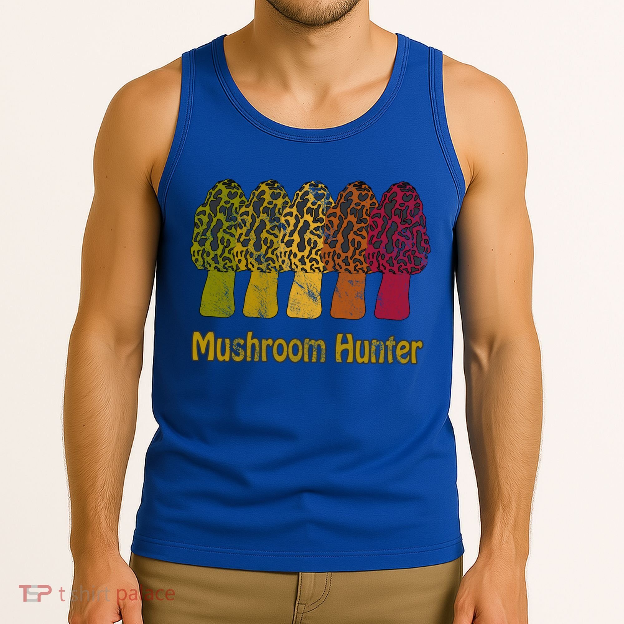 Mushroom Hunter Cute Gift Fun Morel Hunting Distressed Look Gift Tank Top