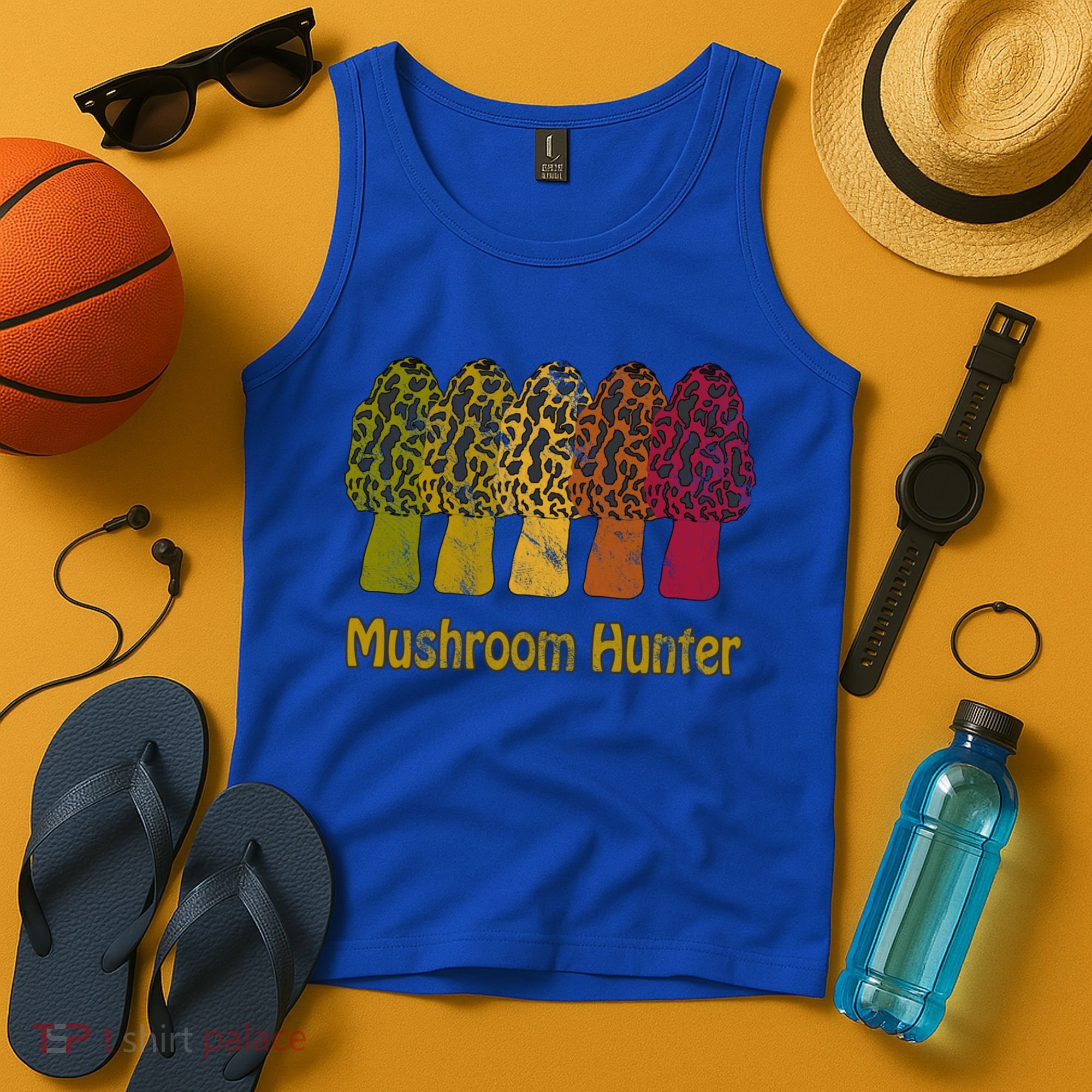 Mushroom Hunter Cute Gift Fun Morel Hunting Distressed Look Gift Tank Top