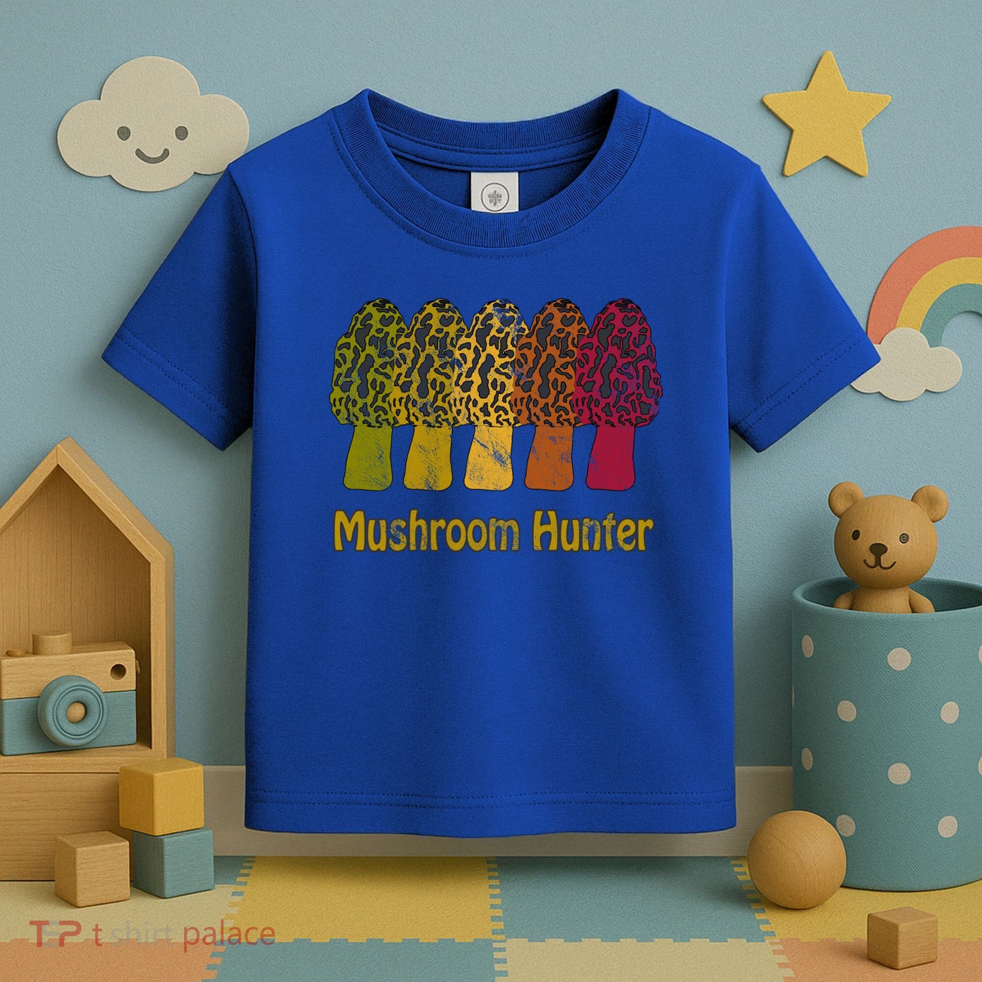 Mushroom Hunter Cute Gift Fun Morel Hunting Distressed Look Gift Toddler T-Shirt