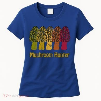 Mushroom Hunter Cute Gift Fun Morel Hunting Distressed Look Gift Women's T-Shirt