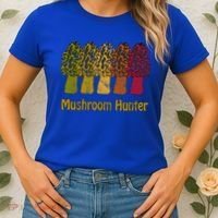 Mushroom Hunter Cute Gift Fun Morel Hunting Distressed Look Gift Women's T-Shirt thumb 2