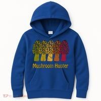 Mushroom Hunter Cute Gift Fun Morel Hunting Distressed Look Gift Kids Hoodie thumb 0