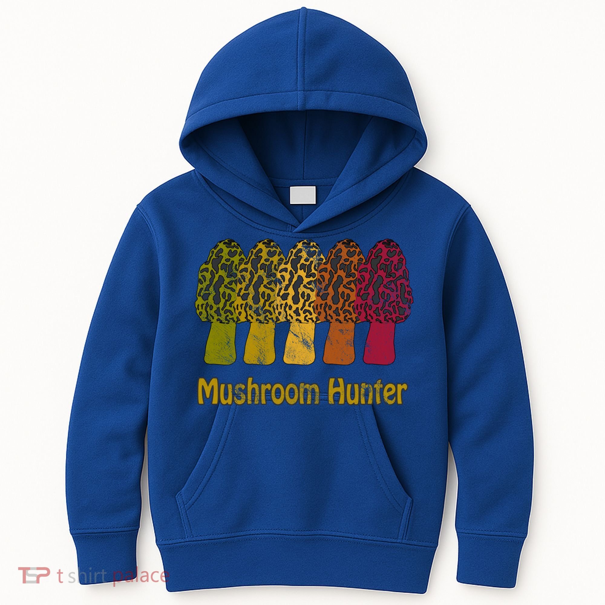 Mushroom Hunter Cute Gift Fun Morel Hunting Distressed Look Gift Kids Hoodie