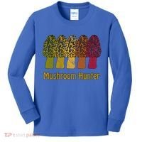 Mushroom Hunter Cute Gift Fun Morel Hunting Distressed Look Gift Kids Long Sleeve Shirt thumb 0