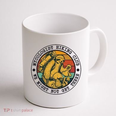 Mycologist Hiking Club We Might Not Get There Sloth Coffee Mug back