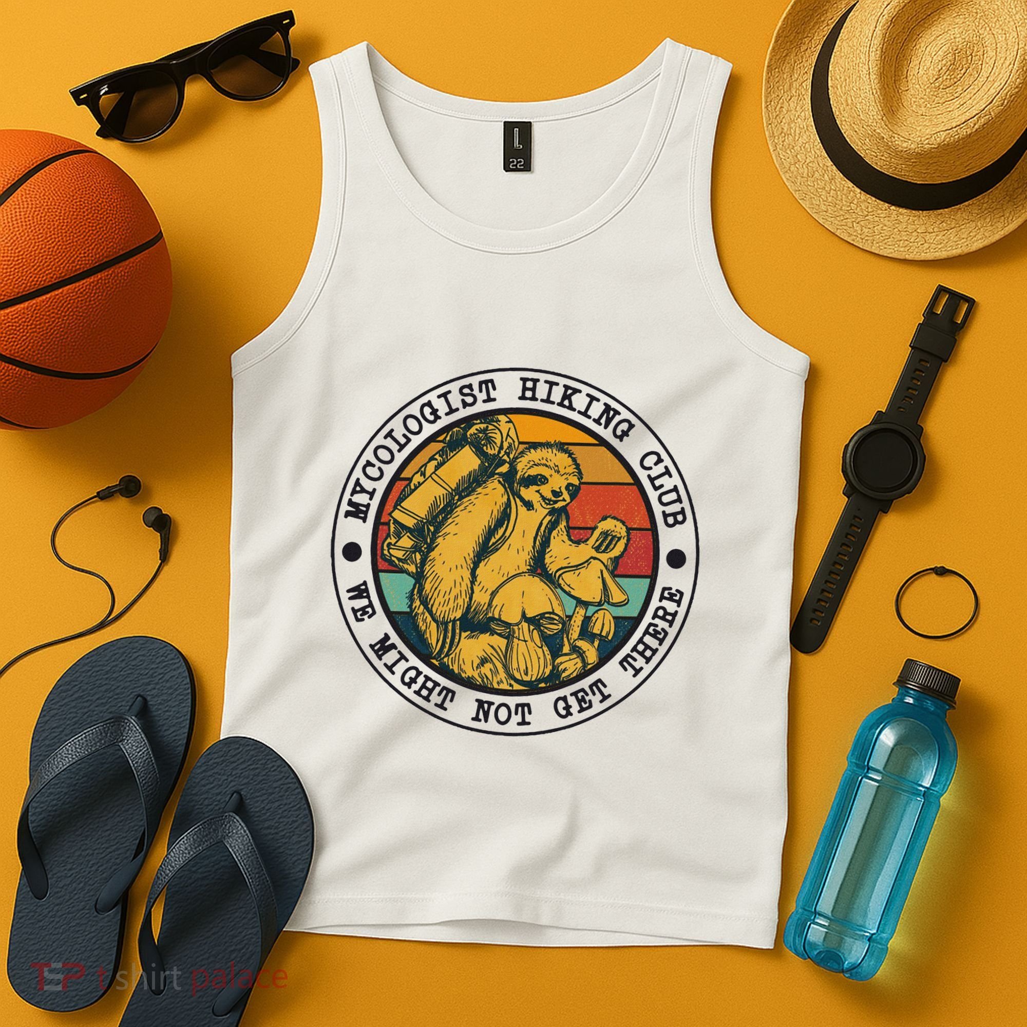 Mycologist Hiking Club We Might Not Get There Sloth Tank Top