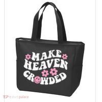 Make Heaven Crowded Christian Quote Saying Words On Back Tote Bag thumb 3