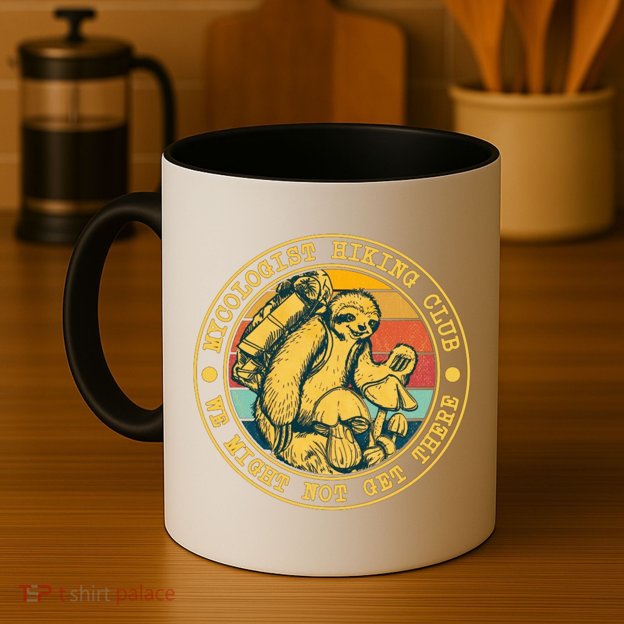 Mycologist Hiking Club We Might Not Get There Sloth Coffee Mug