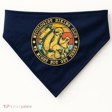 Mycologist Hiking Club We Might Not Get There Sloth USA-Made Doggie Bandana