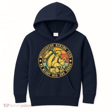 Mycologist Hiking Club We Might Not Get There Sloth Kids Hoodie