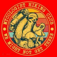 Mycologist Hiking Club We Might Not Get There Sloth Santa Hat thumb 1