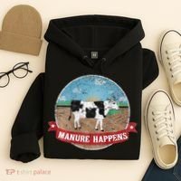 Manure Happens Cattle Ranch Farm Cow Dairy Humor Hoodie thumb 4