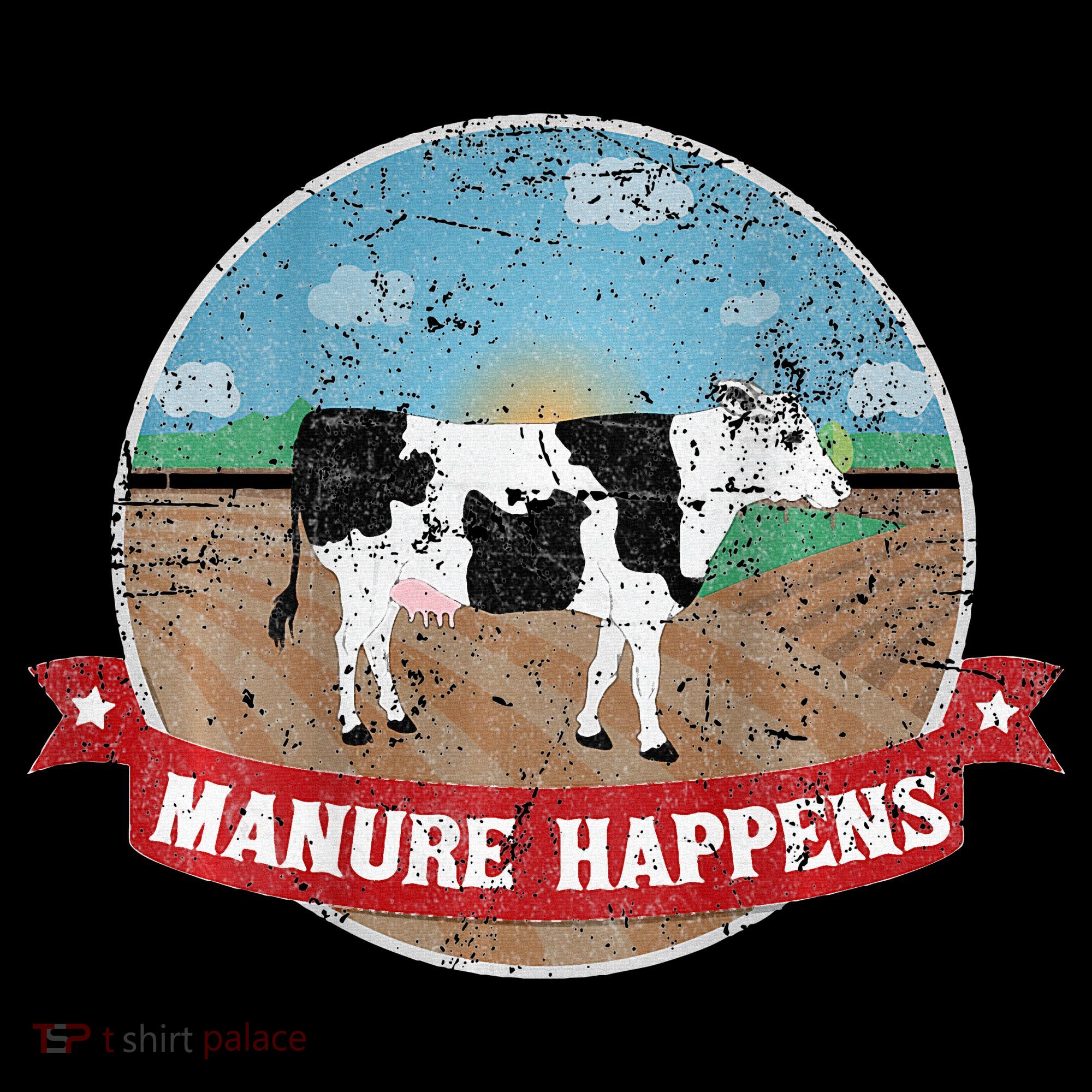 Manure Happens Cattle Ranch Farm Cow Dairy Humor Women's Hoodie