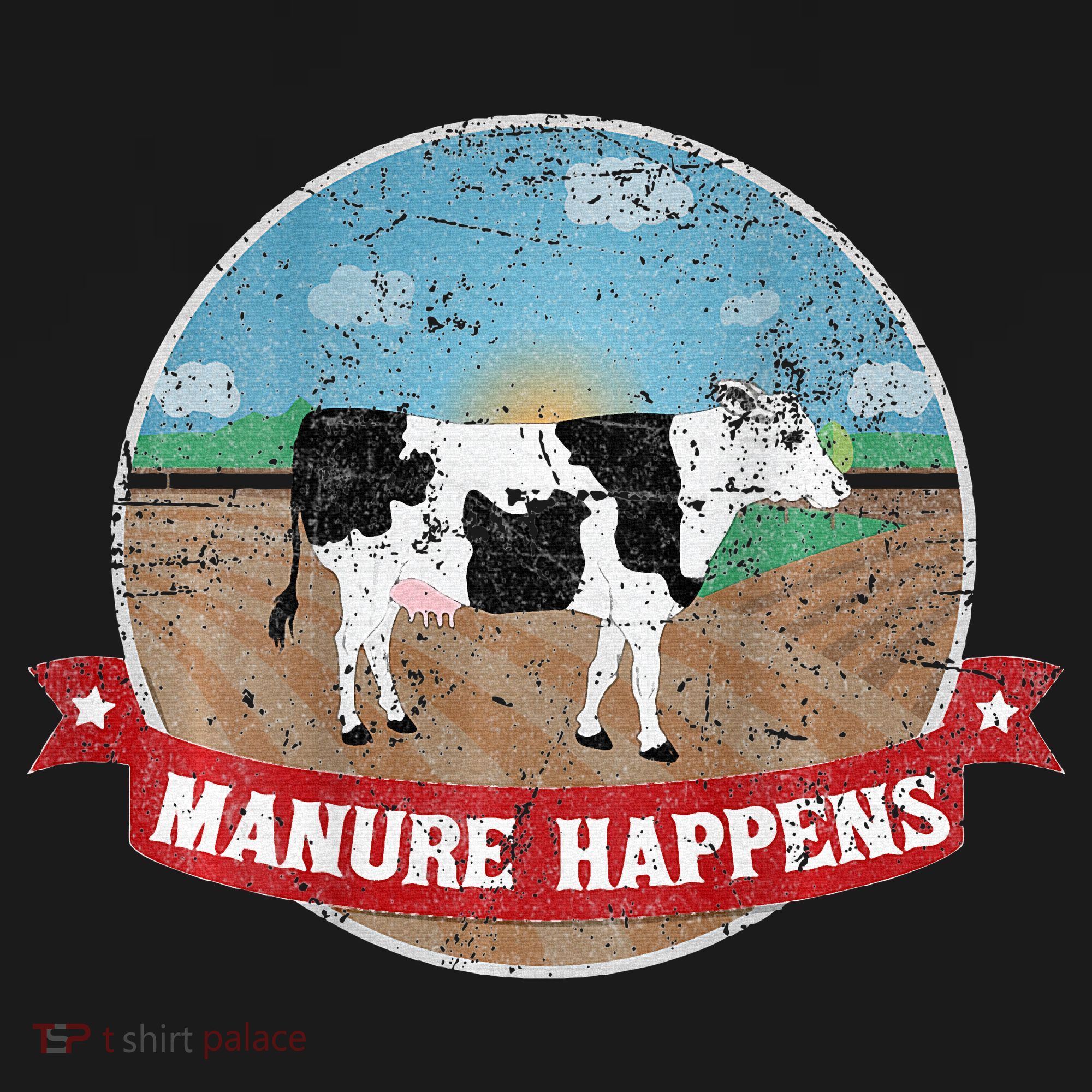Manure Happens Cattle Ranch Farm Cow Dairy Humor Women's Tank Top