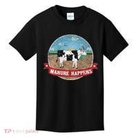 Manure Happens Cattle Ranch Farm Cow Dairy Humor Kids T-Shirt thumb 0