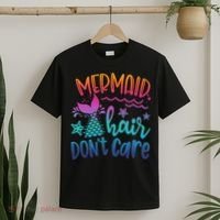 Mermaid Hair Don't Care Matching Outfit funny ocean T-Shirt thumb 2